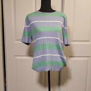 Short Sleeved crewneck ribbed sweater